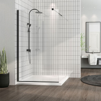 FOXY BLACK 80 EASY CLEAN, PARAVAN DE DUS 80X200CM, STICLA SECURIZATA TRANSPARENTA 8MM, PROFIL NEGRU MAT, W01SC01BL-80-V1